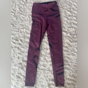 Lucy High Rise Full Length Legging Tight XS Purple and Black